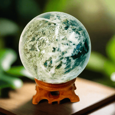 Moss Agate Crystal Sphere 447 grams | 7cm - Ai Ne
