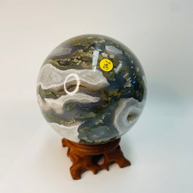 Moss Agate Crystal Sphere 748 grams | 8cm - Ai Ne
