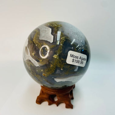 Moss Agate Crystal Sphere 748 grams | 8cm - Ai Ne