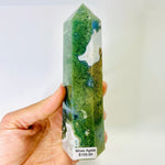 Moss Agate Crystal Tower 451 grams | 15.5cm - Ai Ne