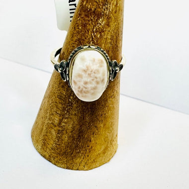 Natrolite Pink Larimar Crystal Oval Shaped Ring - Ai NeGifts & Crystals