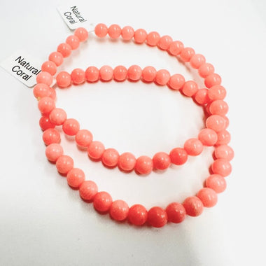 Natural Coral Bracelet Round size 6mm - Ai NeJewellery