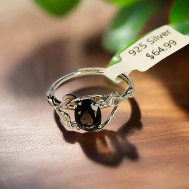 Oval Shaped Smoky Quartz in Sterling Silver Ring | Grounding Protection Balance - Ai NeDefault Category
