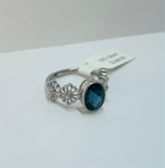 Oval ShapedBlue Topaz Gems 925 Silver Ring | Embrace Sparkling Elegance and Spiritual Serenity - Ai NeDefault Category