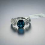Oval ShapedBlue Topaz Gems 925 Silver Ring | Embrace Sparkling Elegance and Spiritual Serenity - Ai NeDefault Category