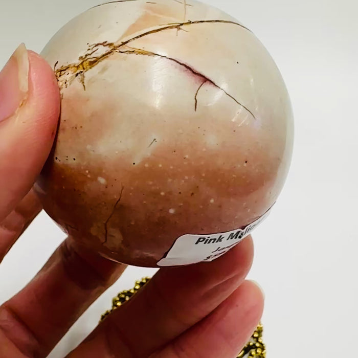 Pink Maligano Jasper Crystal Sphere | 203 grams |5cm