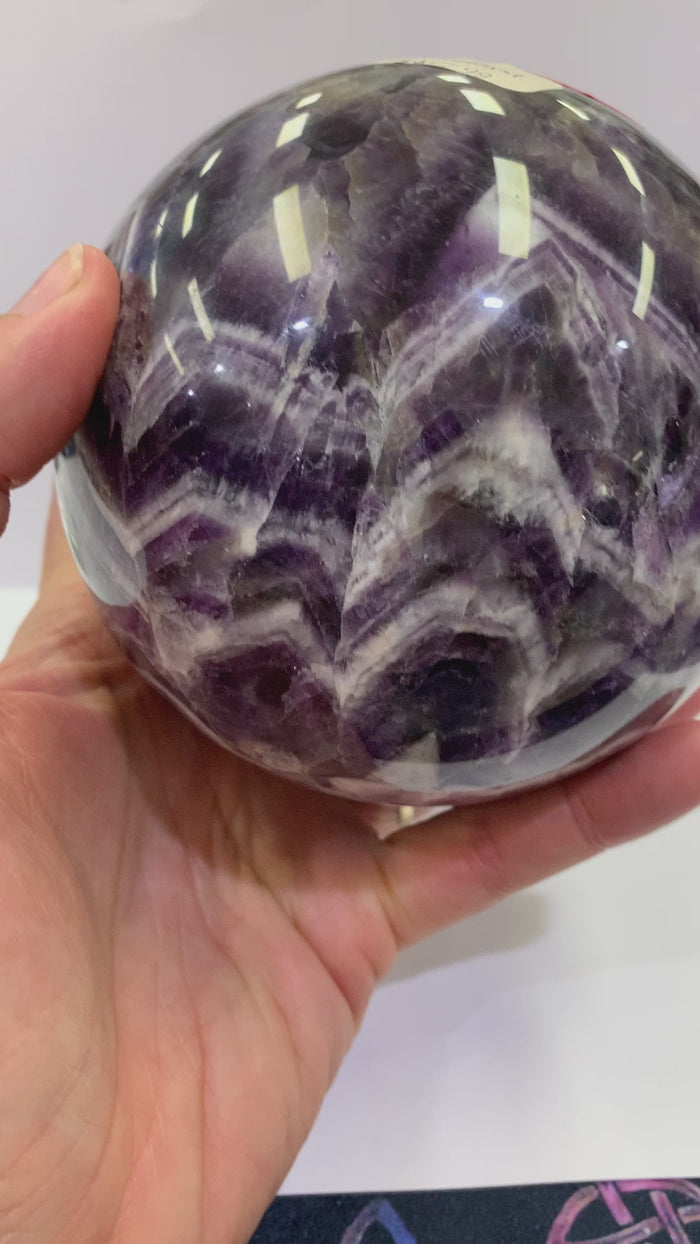 SALE! Chevron Amethyst Gemstone Crystal Sphere approx 10cm 1,679