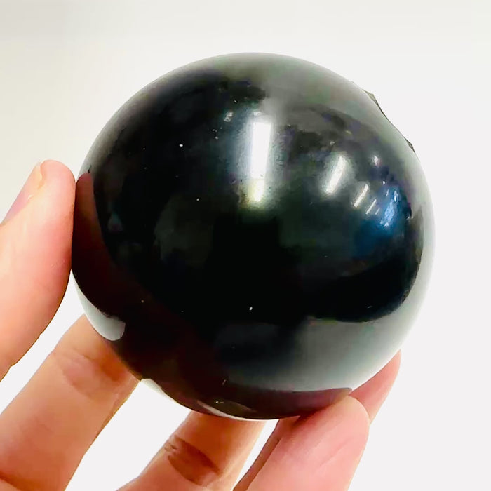 Black Tourmaline Crystal Sphere | Enhance Protection  360 grams |  6 cm