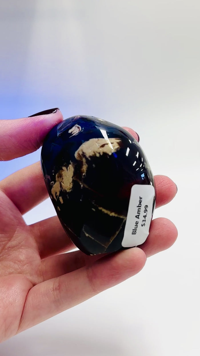 Blue Amber UV Reactive Standing Piece | 5.7cm