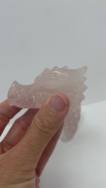 Rose quartz Dragon Head Carving