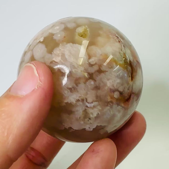 Cherry Blossom Agate Crystal Sphere 228 grams | Embrace Beauty and Inner Harmony 5.5cm