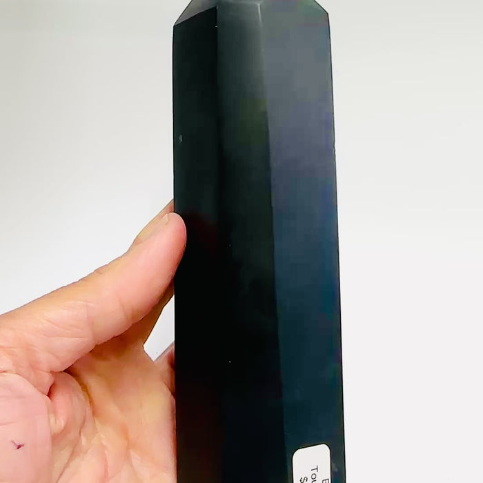 Black Tourmaline Crystal Tower | Enhance Protection 530 grams |  17 cm