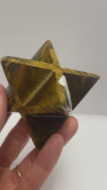 Tiger Eye Merkaba Star / Star Tetrahedron 247 grams| Abundance and Protection