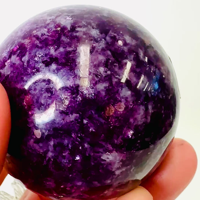Purple Lepidolite Sphere 311 grams | Balance Clarity and Deeper Connection