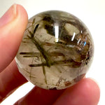 Green Tourmaline Rutile Crystal Sphere  |64 grams