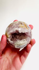 Pink Amethyst Flower Agate Gemstone Crystal Sphere 6cm - 283 grams