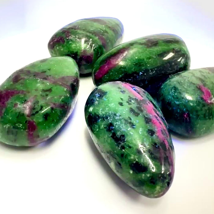 Genuine RUBY Zoisite Gemstone Crystal Tumble 40 grams
