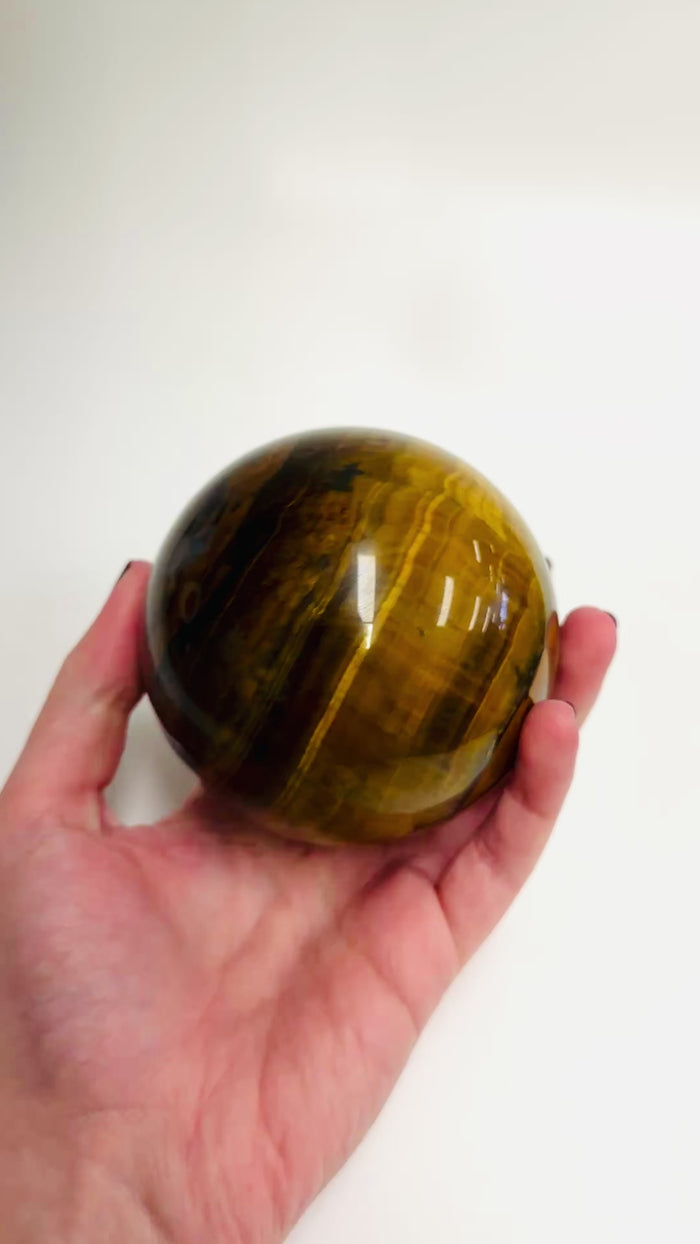 SALE! Genuine Tiger Eye Gemstone Crystal Sphere 8.7cm | 954 grams