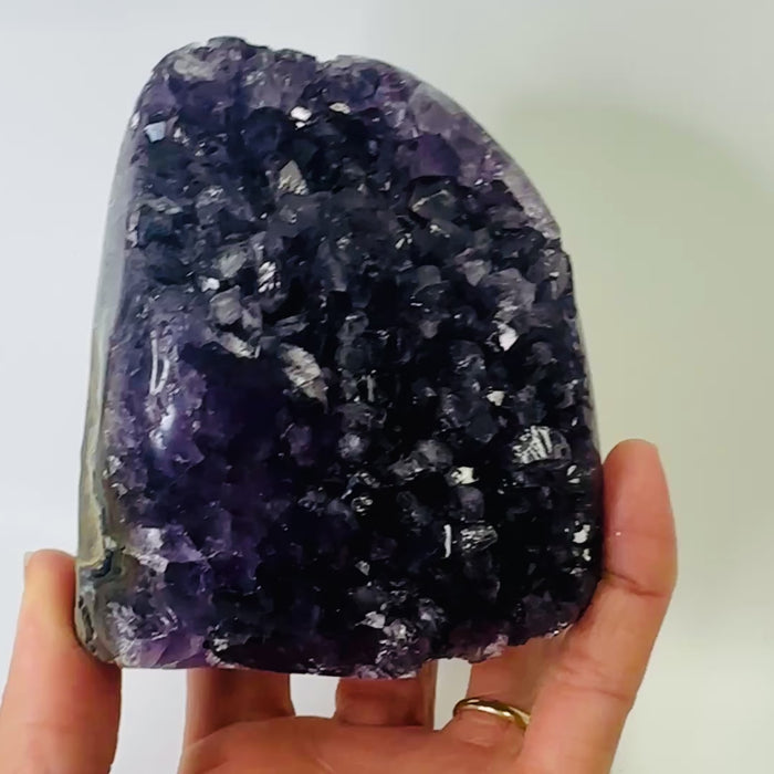 Amethyst Geode Cluster Stand Alone 717  grams