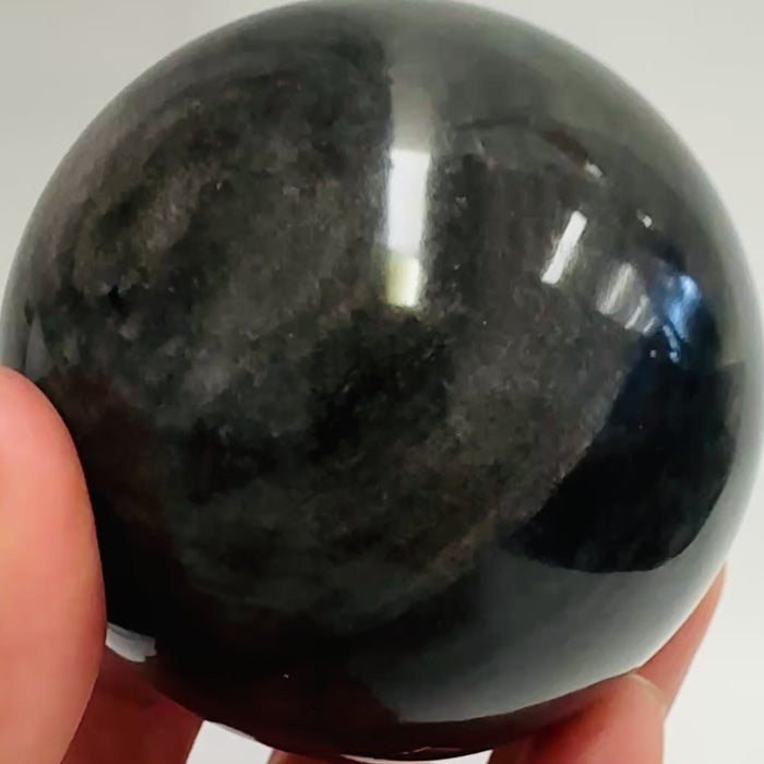 Silver Obsidian  Crystal Sphere  7 cm