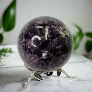 Purple Lepidolite Sphere 310 grams | Balance Clarity and Deeper Connection - Ai Ne