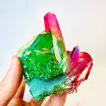 Rainbow Aura Quartz Cluster 9.5 cm | Radiate Vibrant Energy and Harmony 297 grams - Ai NeGifts & Crystals