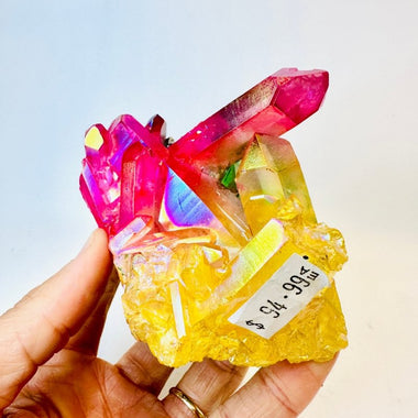 Rainbow Aura Quartz Cluster 9.5 cm | Radiate Vibrant Energy and Harmony 297 grams - Ai NeGifts & Crystals