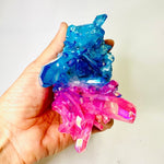 Rainbow Aura Quartz Cluster | Radiate Vibrant Energy and Harmony 497 grams - Ai NeGifts & Crystals