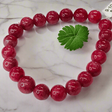 RARE - Genuine ''AAA" Red Rhodonite Precious Stone Crystal Bracelet 9 - 10 mm - Ai NeJewellery