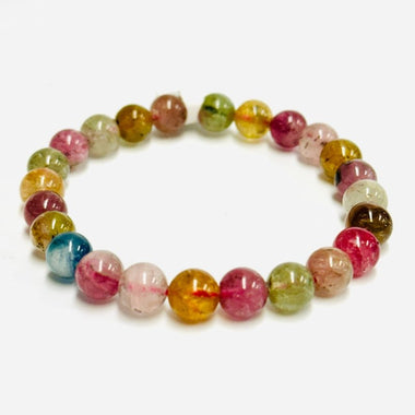 RARE - Genuine Candy Tourmaline Precious Stone Crystal Bracelet 7 - 8mm - Ai NeJewellery