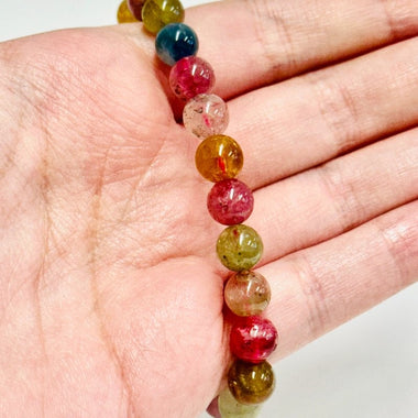 RARE - Genuine Candy Tourmaline Precious Stone Crystal Bracelet 7 - 8mm - Ai NeJewellery
