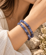RARE - Genuine Tanzanite Nugget Shape Precious Stone Crystal Bracelet 8mm - Ai NeJewellery