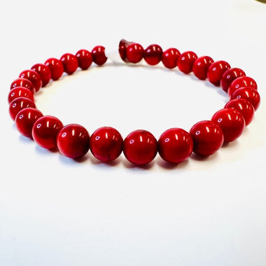 Red Coral Bracelet 6mm - Ai NeJewellery