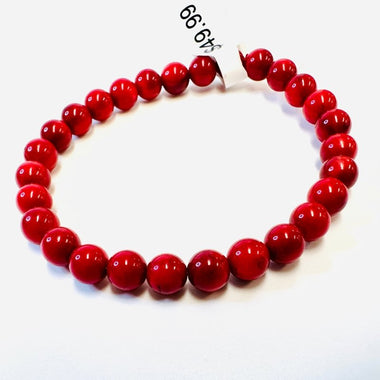 Red Coral Bracelet 6mm - Ai NeJewellery
