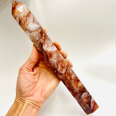 Red Quartz Hematiod Crystal Tower 774 grams cm - Ai Ne