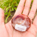 Red Quartz hematoid Astarte Crystal Palm Stone - Ai Ne