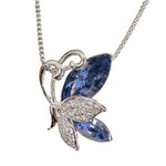Rhodium Plated Swarovski Pendant Butterfly Purple Tanzanite - Ai NeDefault Category