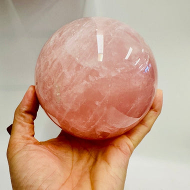 Rose Quartz Crystal Sphere - Radiant Pink Energy Stone for Healing & Harmony 12cm - Ai Ne