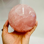 Rose Quartz Crystal Sphere - Radiant Pink Energy Stone for Healing & Harmony 12cm - Ai Ne