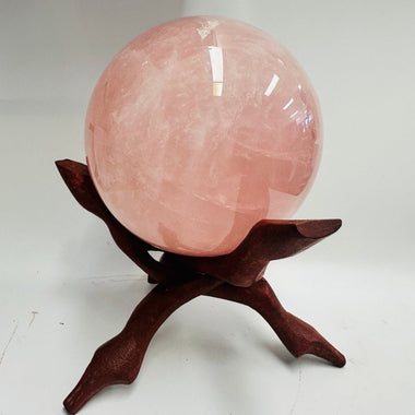 Rose Quartz Crystal Sphere - Radiant Pink Energy Stone for Healing & Harmony 12cm - Ai Ne