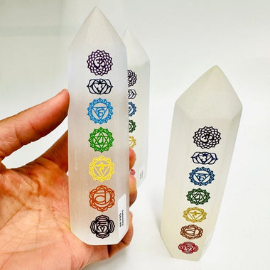 Selenite Chakra Tower 15cm | 345 grams - Ai NeDefault Category