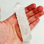 Selenite Crystal Dragon Carving Round Tower - 10cm - Ai NeDefault Category