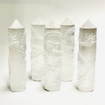 Selenite Crystal Dragon Carving Round Tower - 10cm - Ai NeDefault Category