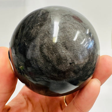 Silver Obsidian Crystal Sphere 7 cm - Ai NeGifts & Crystals