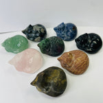 Sleeping Cat Carved Crystal Approximately 3.5cm wide - Ai NeGifts & Crystals