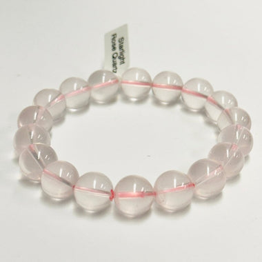 Starlight Rose Quartz Crystal Gemstone Bracelet 11 - 12mm - Ai NeJewellery