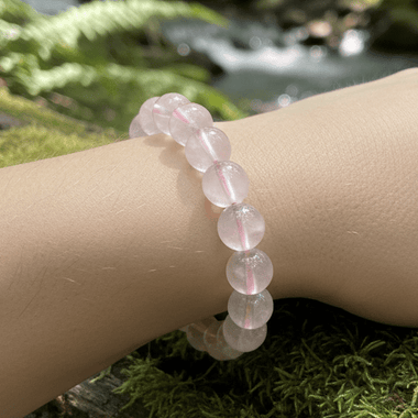 Starlight Rose Quartz Crystal Gemstone Bracelet 11-12mm - Ai NeJewellery
