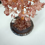 Strawberry Quartz Crystal Tree with Agate Base 20cm-420 grams - Ai Ne