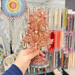 Strawberry Quartz Crystal Tree with Agate Base 20cm-420 grams - Ai Ne