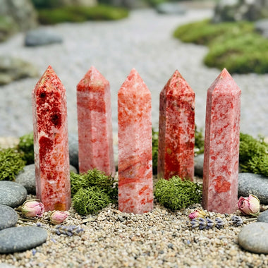 Thulite Crystal Point 90 grams | 9cm - Ai NeGifts & Crystals